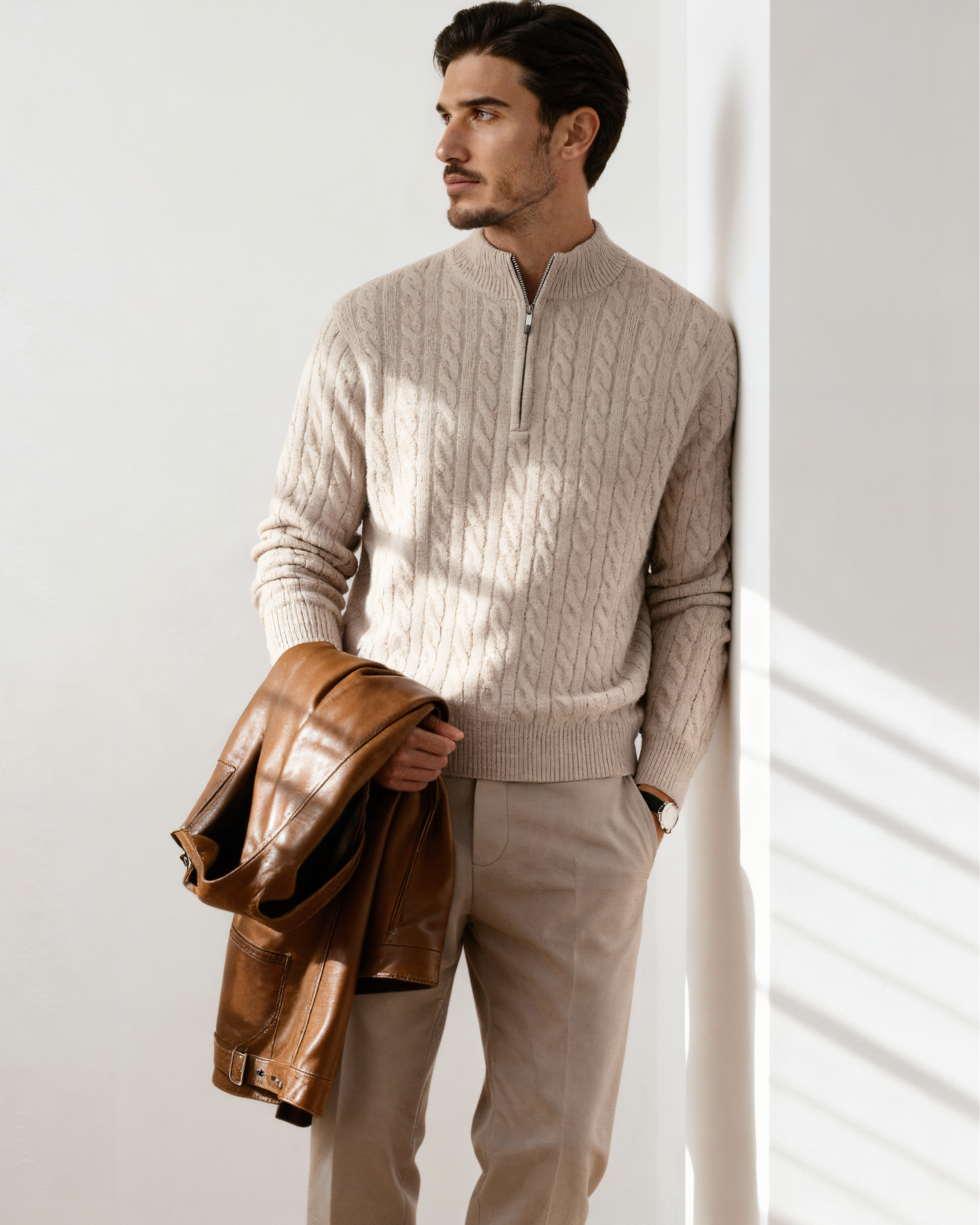 100% Cashmere Woven Half Zip - Brooksfor