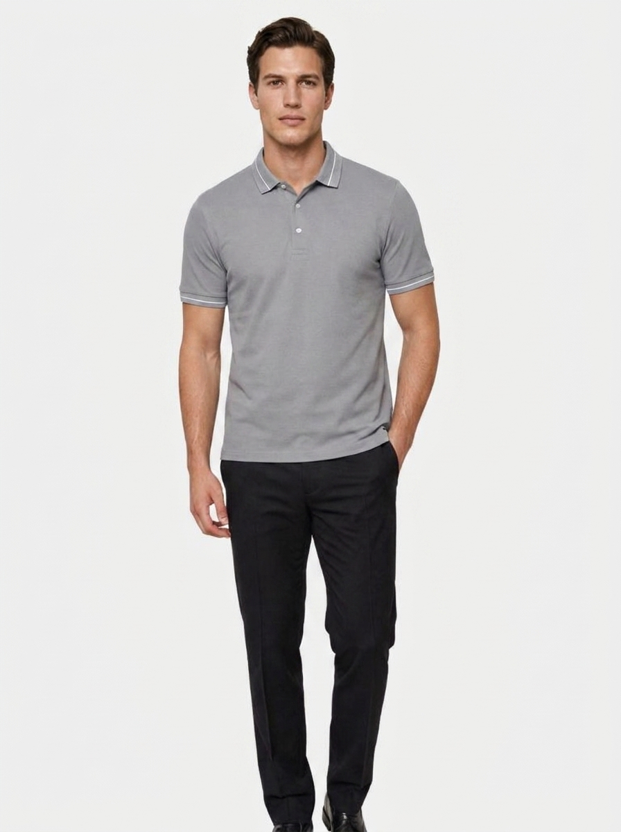 Steel Grey Polo - Brooksfor