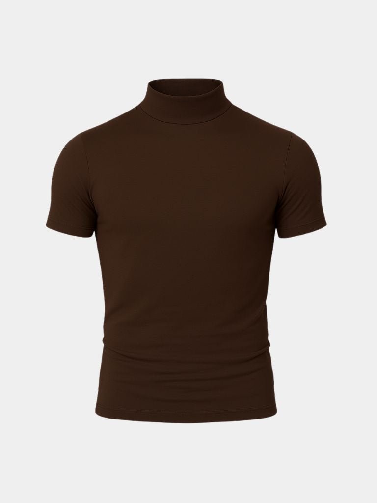 Solid Casual Turtle Neck T-Shirt - Brooksfor