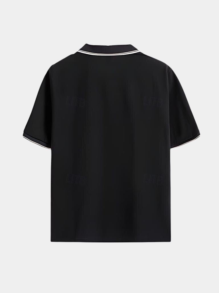Timeless Black V-Neck Polo - Brooksfor